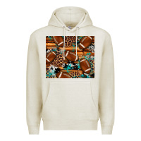 Oatmeal Heather football tumbler Premium Hoodie - Artiststas
