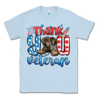 Dusty Blue thank you veteran Classic Tee - MaliasSmallBusiness