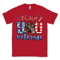Red thank you veteran Classic Tee - MaliasSmallBusiness