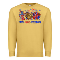 Antique Gold faith love freedom Premium Sweatshirt - Neo Western