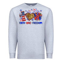 Heather Grey faith love freedom Premium Sweatshirt - Neo Western