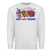 Oatmeal Heather faith love freedom Premium Sweatshirt - Neo Western