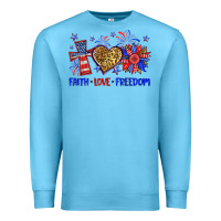 Ocean Blue faith love freedom Premium Sweatshirt - Neo Western