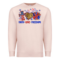 Pale Pink faith love freedom Premium Sweatshirt - Neo Western