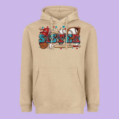 Sister Baseball Heavyweight Hoodie Designed By Zillion Design Studio