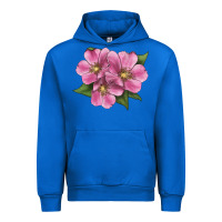 Cobalt Wild Prairie Rose Illustrations Urban Hoodie - LillyAllenDesigns