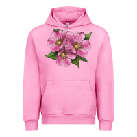 Fuchsia Pink Wild Prairie Rose Illustrations Urban Hoodie - LillyAllenDesigns