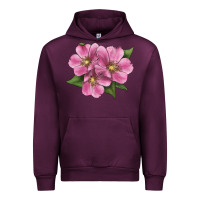 Mauve Wine Wild Prairie Rose Illustrations Urban Hoodie - LillyAllenDesigns