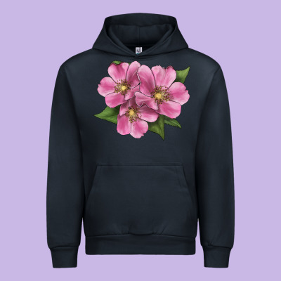 Wild Prairie Rose Illustrations Urban Hoodie Designed By Lillyallendesigns