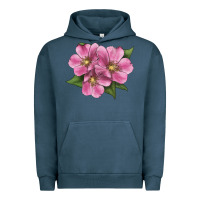 Pigment Midnight Navy Wild Prairie Rose Illustrations Urban Hoodie - LillyAllenDesigns