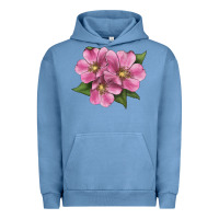 Pigment Pebble Blue Wild Prairie Rose Illustrations Urban Hoodie - LillyAllenDesigns