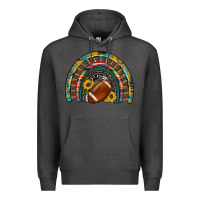 Charcoal Heather football rainbow Premium Hoodie - Artiststas