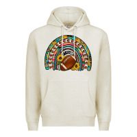 Oatmeal Heather football rainbow Premium Hoodie - Artiststas
