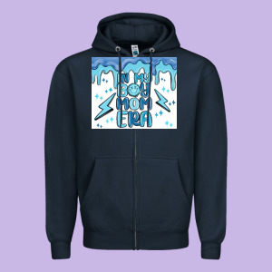 In My Boy Mom Era Zipper Hoodie Designed By Maliassmallbusiness