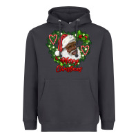 Smoke merry christmas african american santa with wreath Heavyweight Hoodie - RanaPortraitStore
