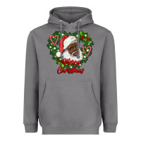 Storm merry christmas african american santa with wreath Heavyweight Hoodie - RanaPortraitStore