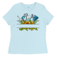 Baby Blue customize nail tools with sunflower Ladies Tee - BarkalooDesign