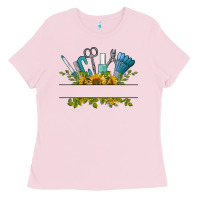 Bubblegum Pink customize nail tools with sunflower Ladies Tee - BarkalooDesign