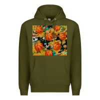 Army Green basketball tumbler Premium Hoodie - Artiststas