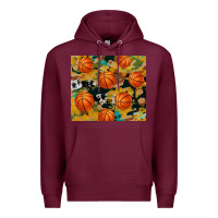 Burgundy basketball tumbler Premium Hoodie - Artiststas