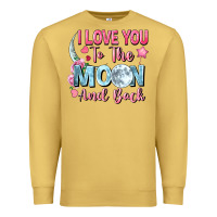Antique Gold i love you to the moon and back Premium Sweatshirt - FaDigitalArtStudio