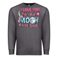 Charcoal Heather i love you to the moon and back Premium Sweatshirt - FaDigitalArtStudio