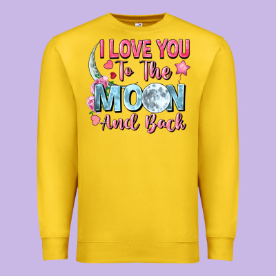 I Love You To The Moon And Back Premium Sweatshirt Designed By Fadigitalartstudio
