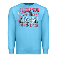 Ocean Blue i love you to the moon and back Premium Sweatshirt - FaDigitalArtStudio