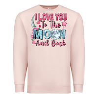 Pale Pink i love you to the moon and back Premium Sweatshirt - FaDigitalArtStudio