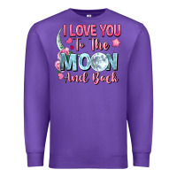 Purple i love you to the moon and back Premium Sweatshirt - FaDigitalArtStudio