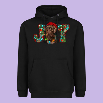 Labrador Retriever Christmas Joy Heavyweight Hoodie Designed By Ranaportraitstore