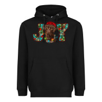 Black labrador retriever christmas joy Heavyweight Hoodie - RanaPortraitStore