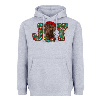 Heather Grey labrador retriever christmas joy Heavyweight Hoodie - RanaPortraitStore