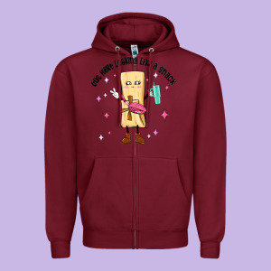 Out Here Looking Like A Snack Zipper Hoodie Designed By Maliassmallbusiness