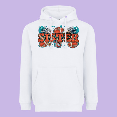 Sister American Football Heavyweight Hoodie Designed By Zillion Design Studio