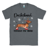 Charcoal Heather dachshund through the snow Classic Tee - MaliasSmallBusiness
