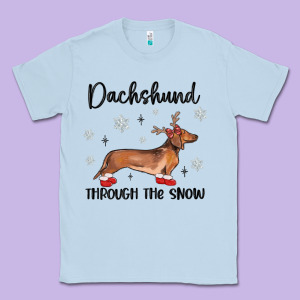 Dachshund Through The Snow Classic Tee Designed By Maliassmallbusiness