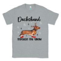 Heather Grey dachshund through the snow Classic Tee - MaliasSmallBusiness