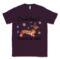 Plum dachshund through the snow Classic Tee - MaliasSmallBusiness