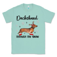 Seafoam dachshund through the snow Classic Tee - MaliasSmallBusiness