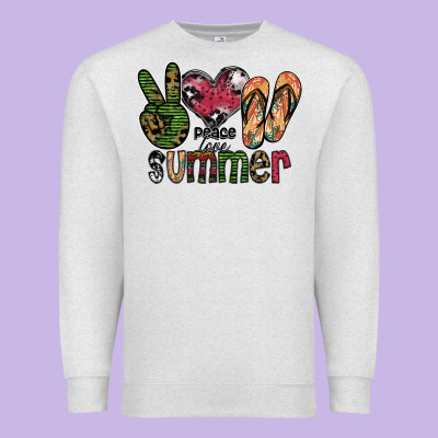 Peace Love Summer Premium Sweatshirt Designed By Sublimationcraftshop