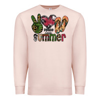 Pale Pink peace love summer Premium Sweatshirt - SublimationCraftShop