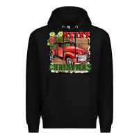 Black merry christmas with truck Premium Hoodie - AdoDesignShop