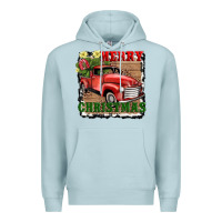 Blue Mist merry christmas with truck Premium Hoodie - AdoDesignShop