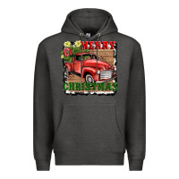 Charcoal Heather merry christmas with truck Premium Hoodie - AdoDesignShop