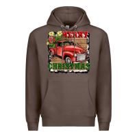 Coffee merry christmas with truck Premium Hoodie - AdoDesignShop