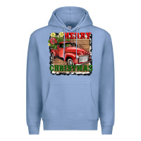 Colony Blue merry christmas with truck Premium Hoodie - AdoDesignShop