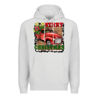Dove Grey merry christmas with truck Premium Hoodie - AdoDesignShop