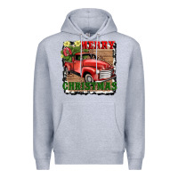 Heather Grey merry christmas with truck Premium Hoodie - AdoDesignShop