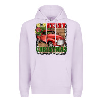 Lilac merry christmas with truck Premium Hoodie - AdoDesignShop